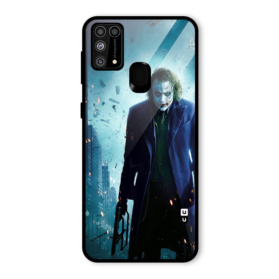 Dark Knight Joker Glass Back Case for Galaxy F41