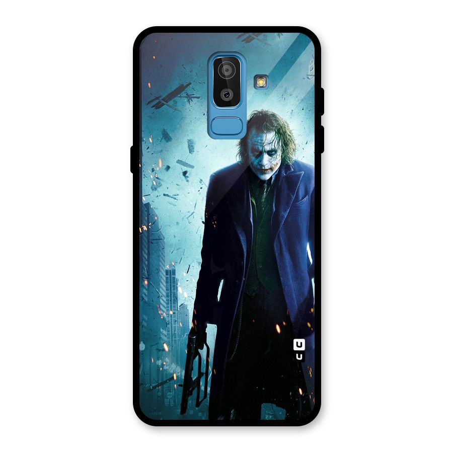 Dark Knight Joker Glass Back Case for Galaxy J8