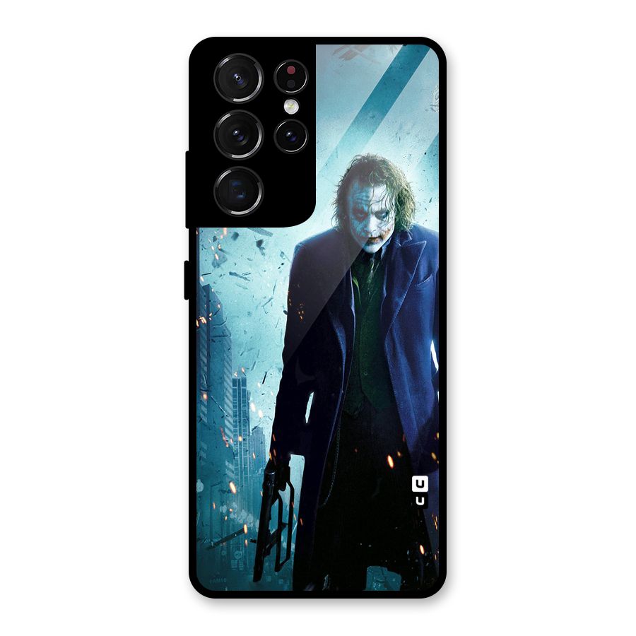 Dark Knight Joker Glass Back Case for Galaxy S21 Ultra 5G