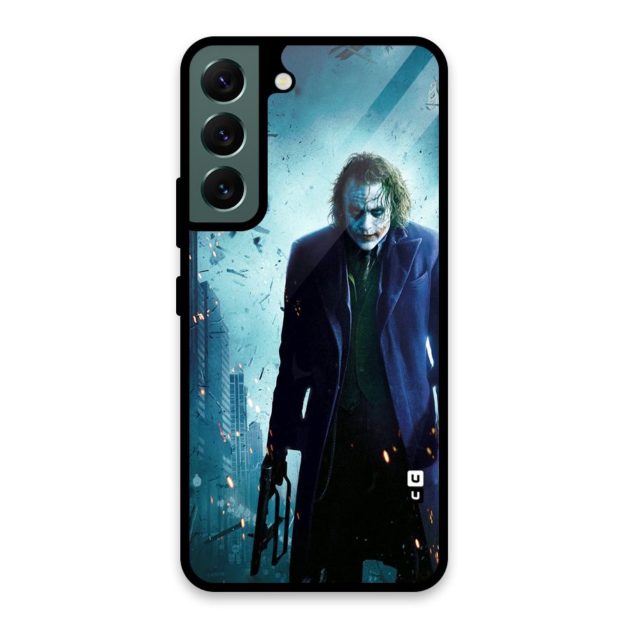 Dark Knight Joker Glass Back Case for Galaxy S22 5G