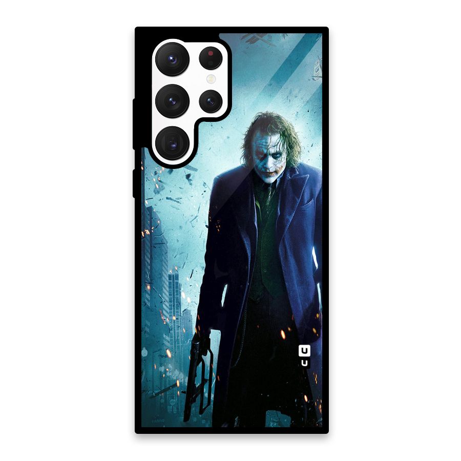 Dark Knight Joker Glass Back Case for Galaxy S22 Ultra 5G