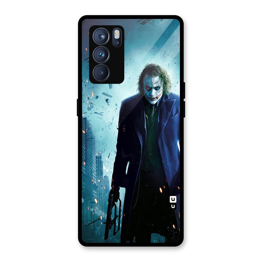 Dark Knight Joker Glass Back Case for Oppo Reno6 Pro 5G