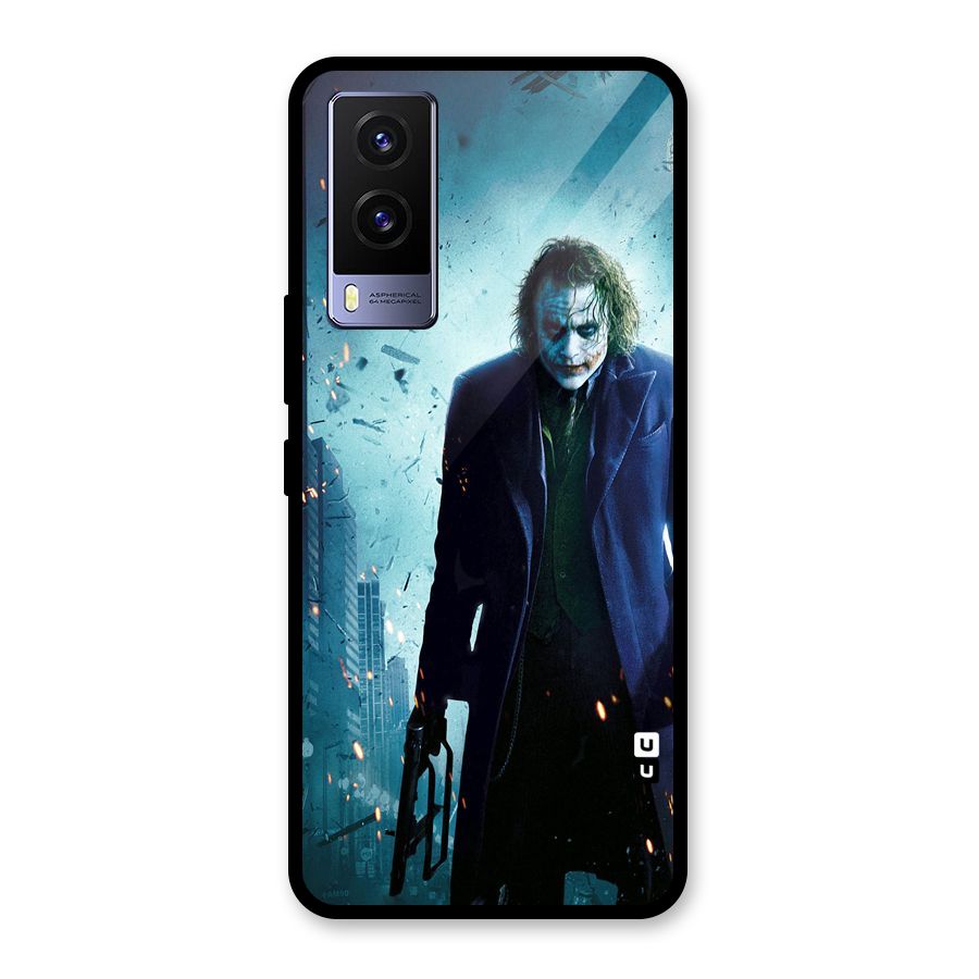 Dark Knight Joker Glass Back Case for Vivo V21e 5G