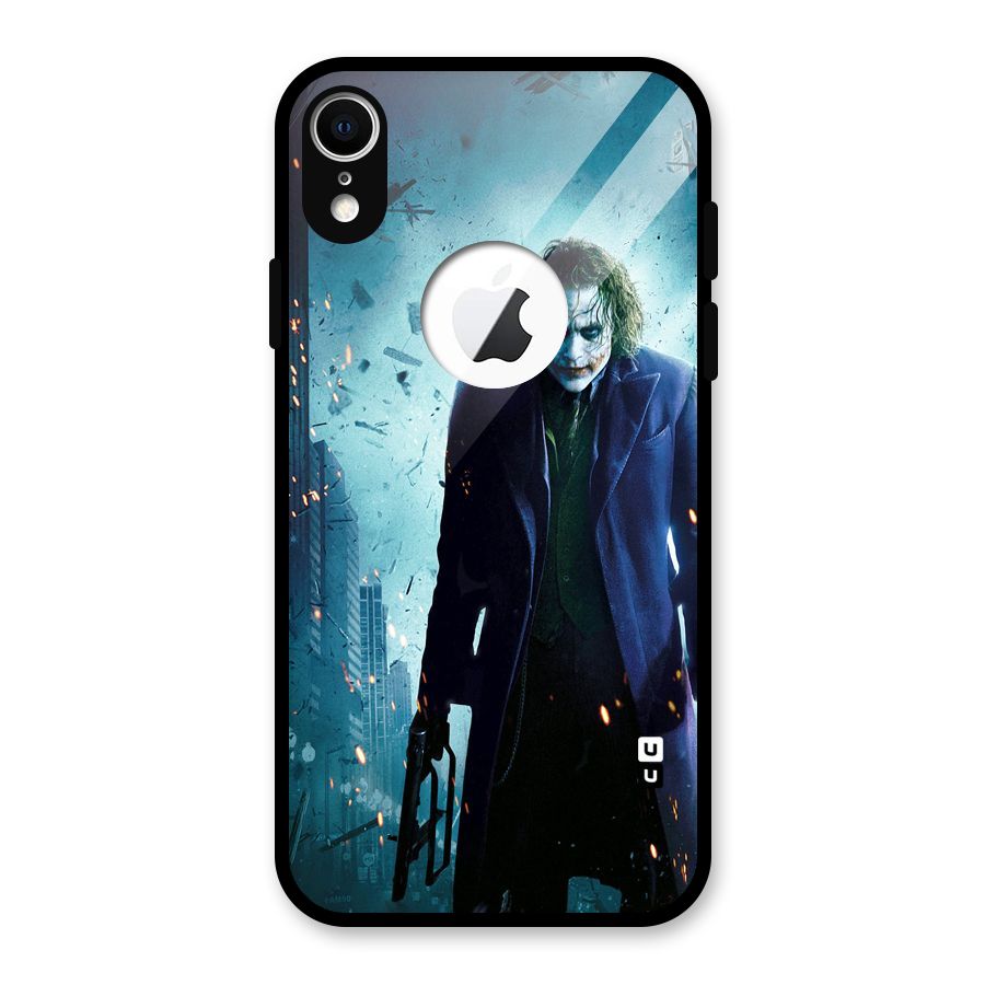 Dark Knight Joker Glass Back Case for iPhone XR Logo Cut