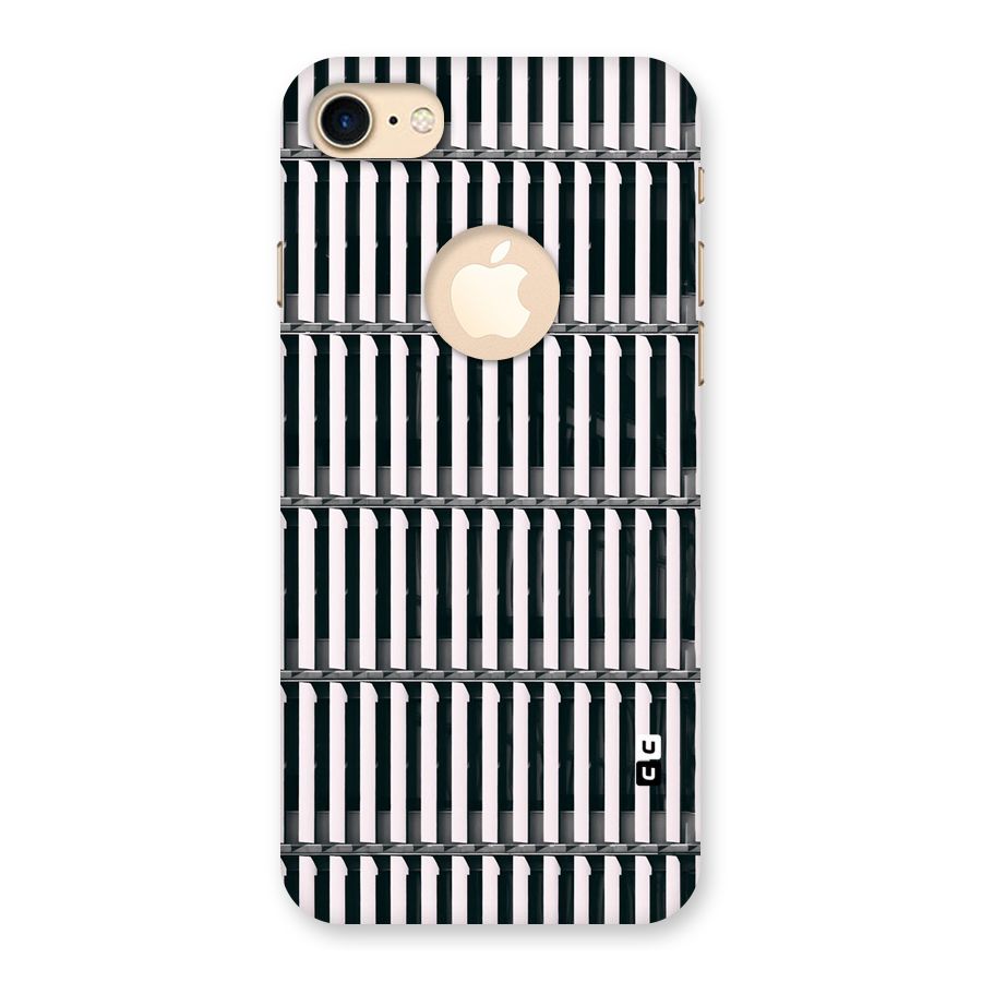 Dark Lines Pattern Back Case for iPhone 7 Logo Cut