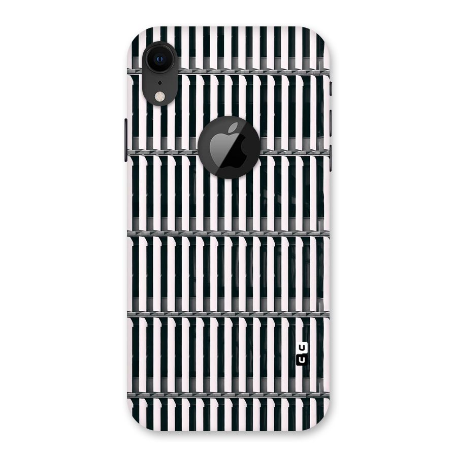 Dark Lines Pattern Back Case for iPhone XR Logo Cut