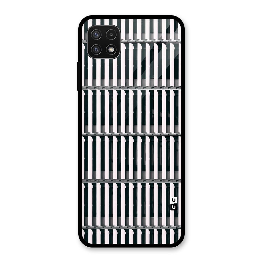 Dark Lines Pattern Glass Back Case for Galaxy A22 5G
