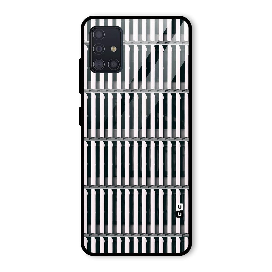 Dark Lines Pattern Glass Back Case for Galaxy A51
