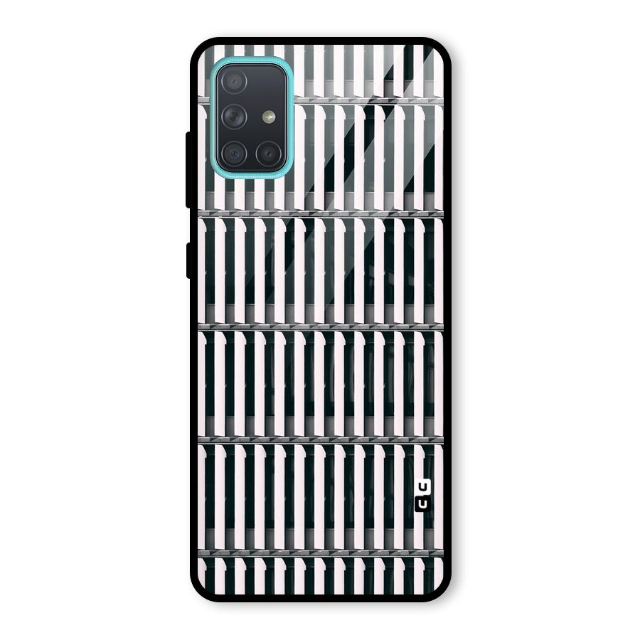 Dark Lines Pattern Glass Back Case for Galaxy A71