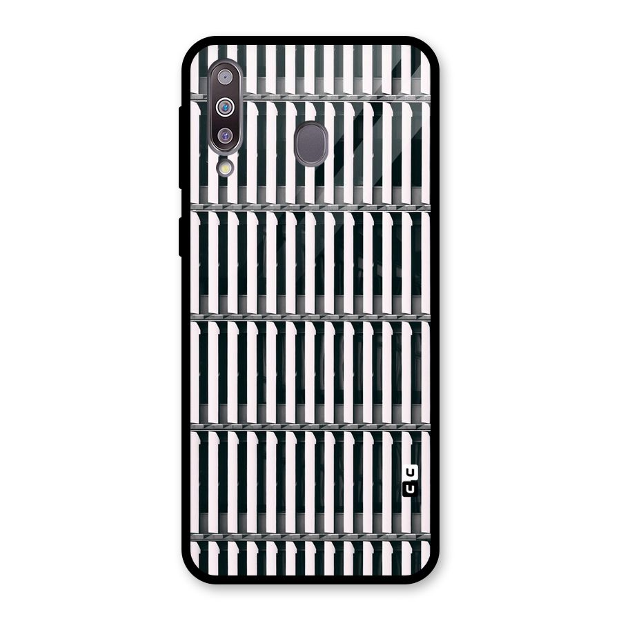 Dark Lines Pattern Glass Back Case for Galaxy M30