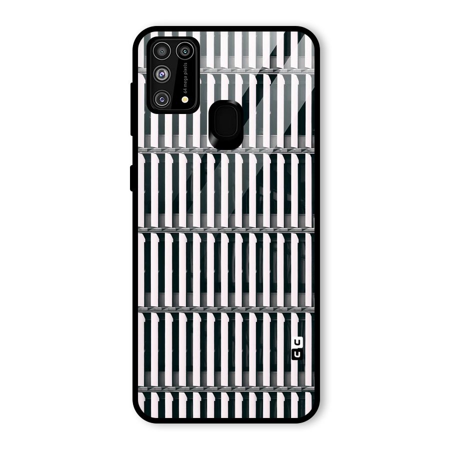 Dark Lines Pattern Glass Back Case for Galaxy M31