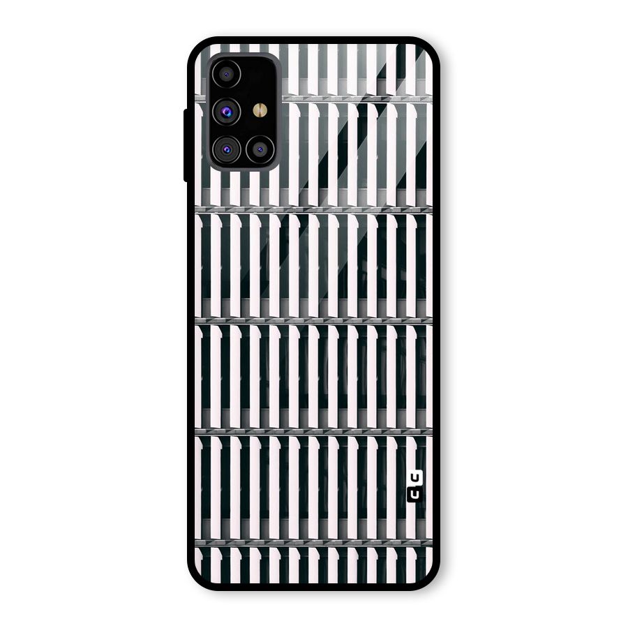 Dark Lines Pattern Glass Back Case for Galaxy M31s
