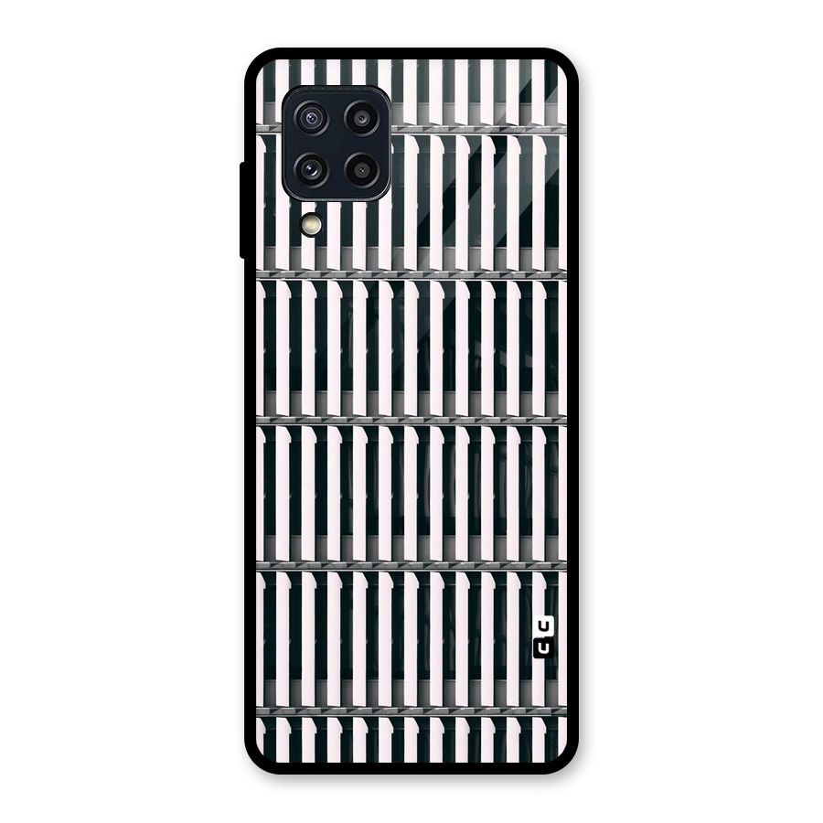 Dark Lines Pattern Glass Back Case for Galaxy M32
