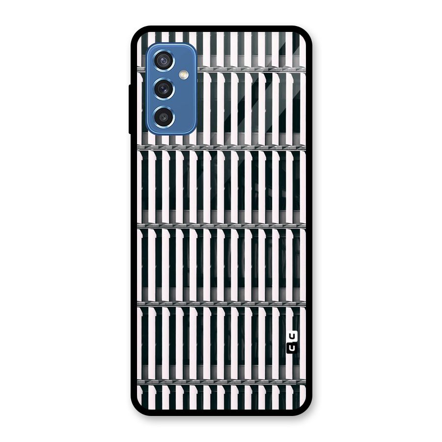 Dark Lines Pattern Glass Back Case for Galaxy M52 5G