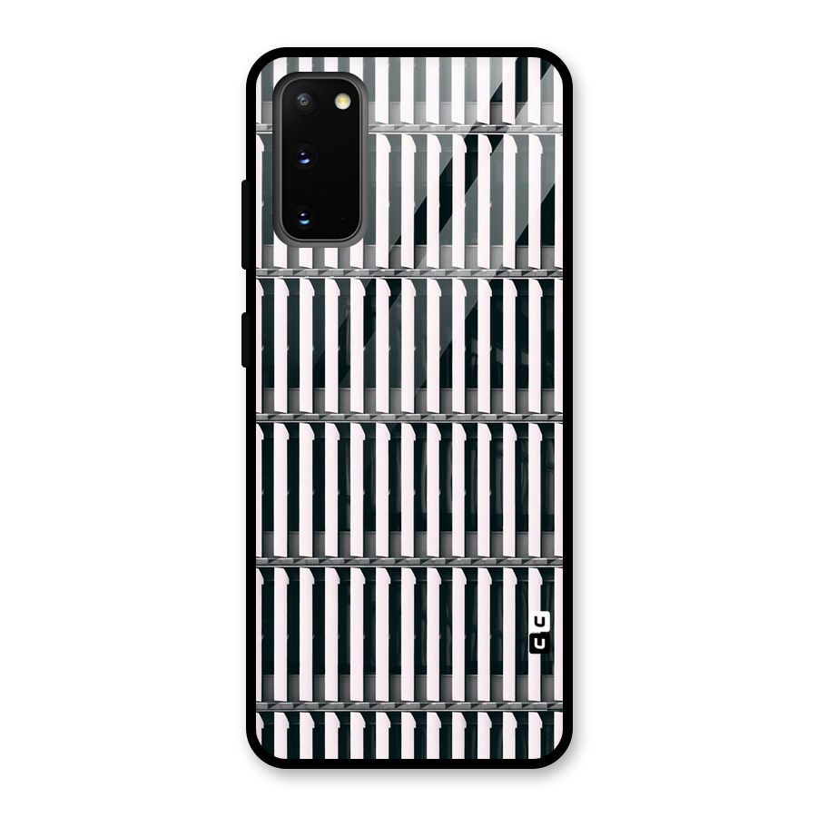 Dark Lines Pattern Glass Back Case for Galaxy S20