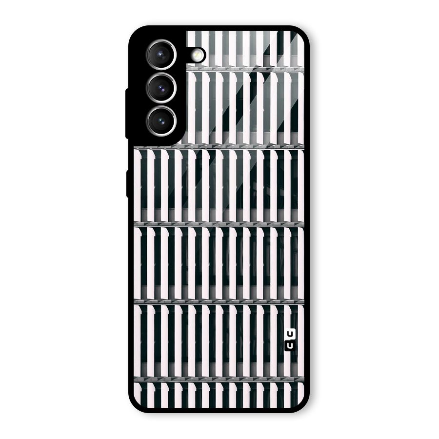 Dark Lines Pattern Glass Back Case for Galaxy S21 5G