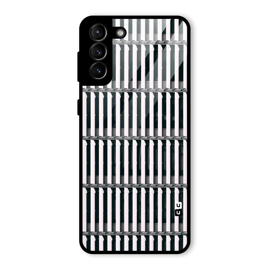 Dark Lines Pattern Glass Back Case for Galaxy S21 Plus