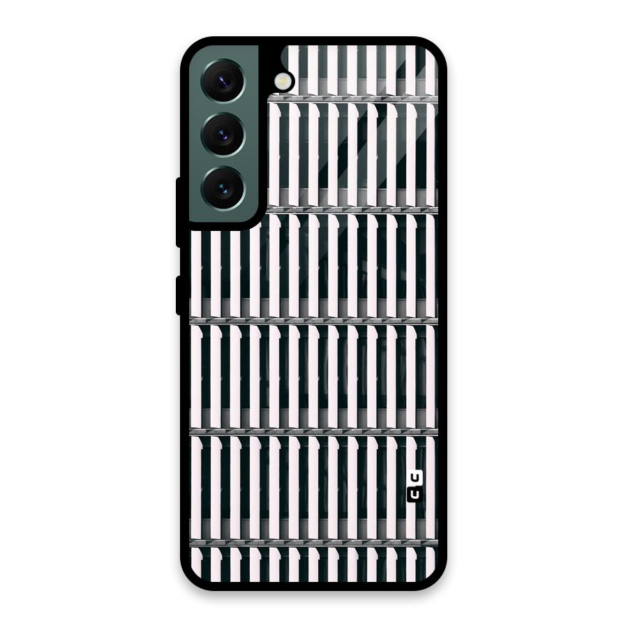 Dark Lines Pattern Glass Back Case for Galaxy S22 5G