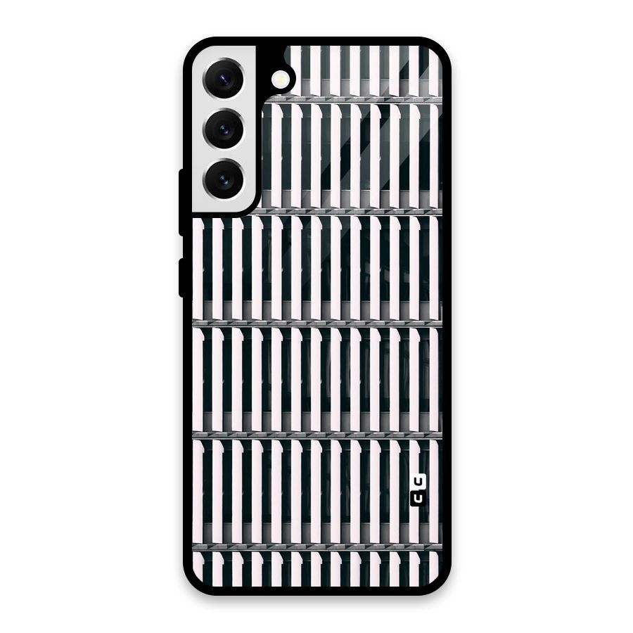 Dark Lines Pattern Glass Back Case for Galaxy S22 Plus 5G