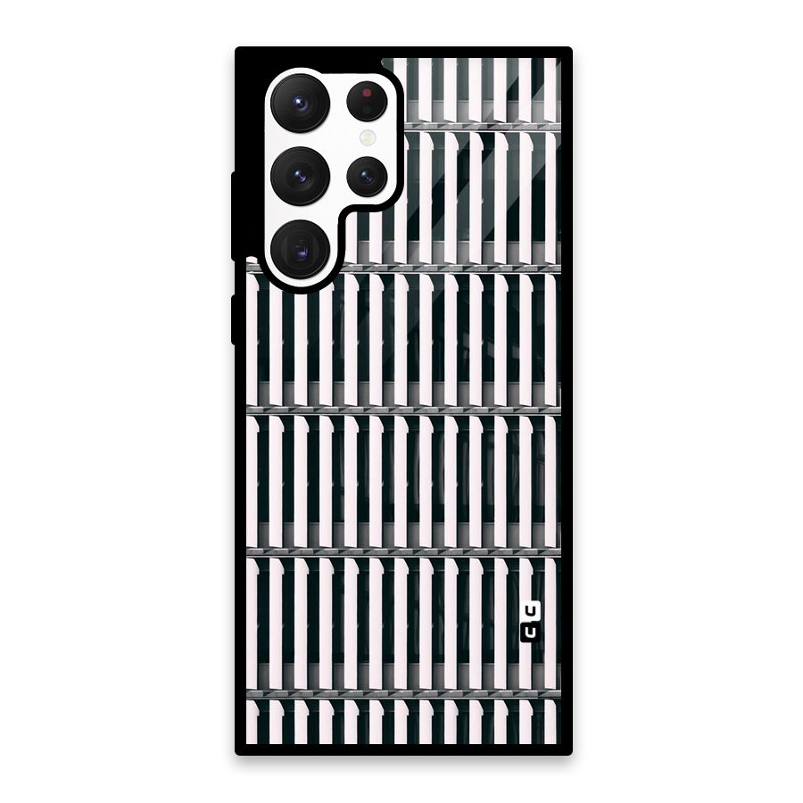 Dark Lines Pattern Glass Back Case for Galaxy S22 Ultra 5G
