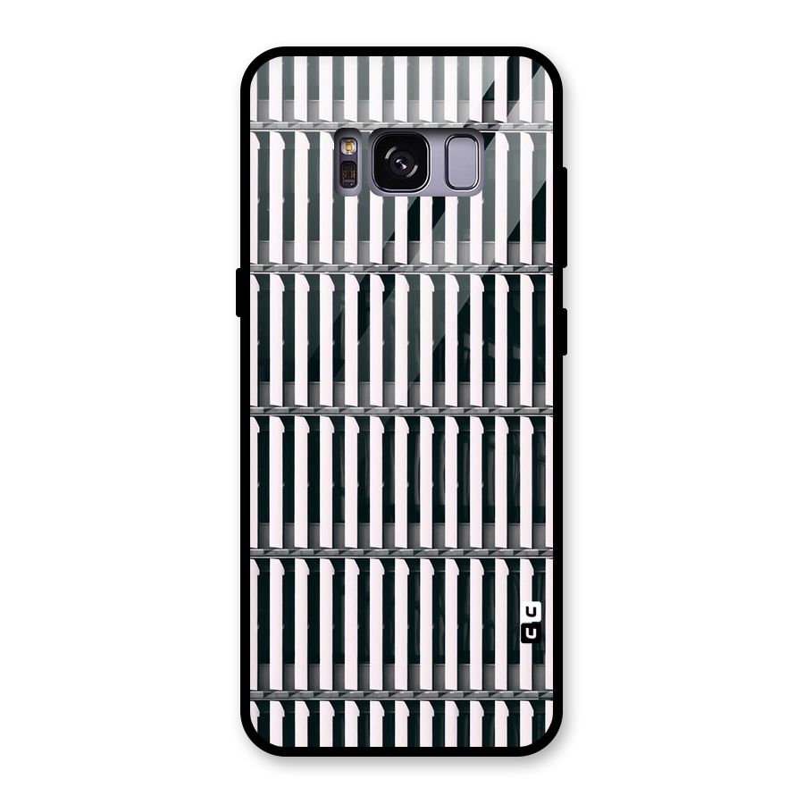 Dark Lines Pattern Glass Back Case for Galaxy S8