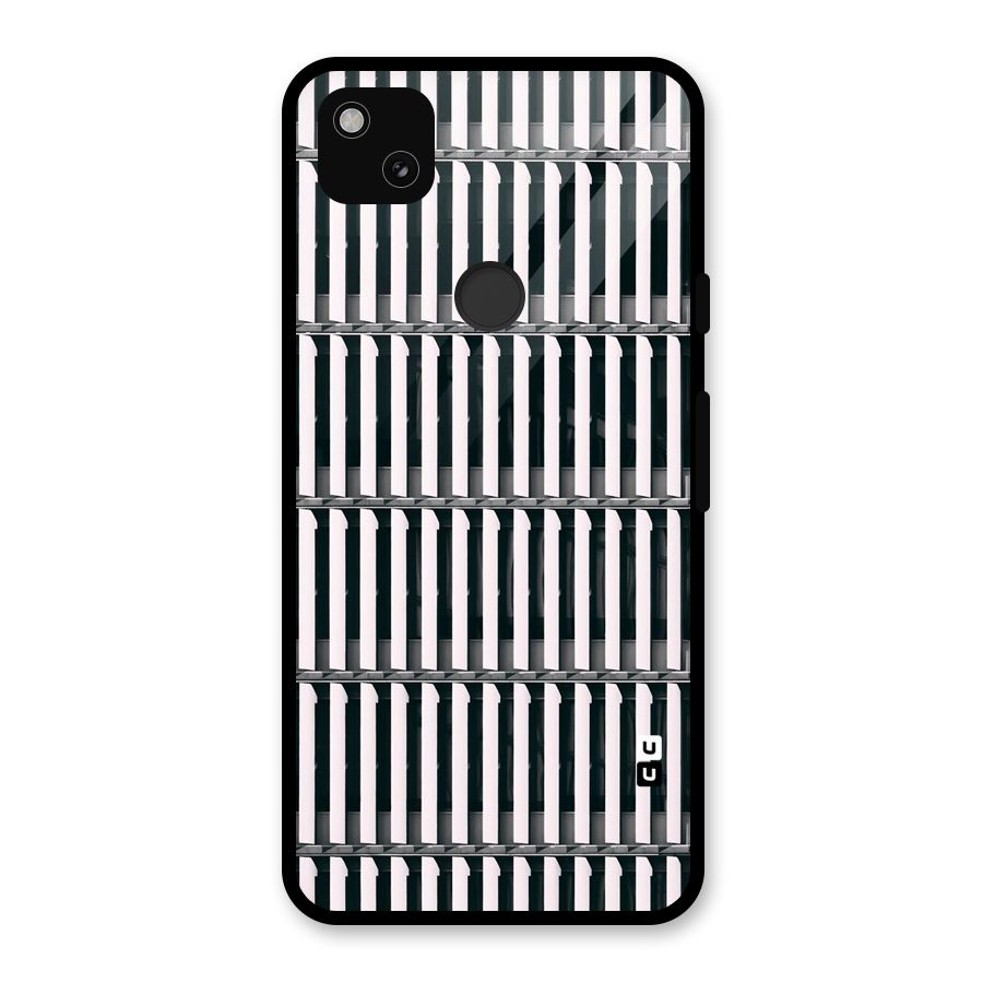 Dark Lines Pattern Glass Back Case for Google Pixel 4a