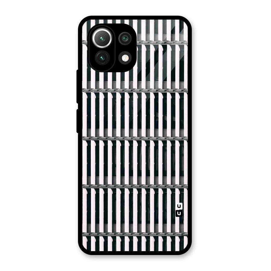 Dark Lines Pattern Glass Back Case for Mi 11 Lite NE 5G