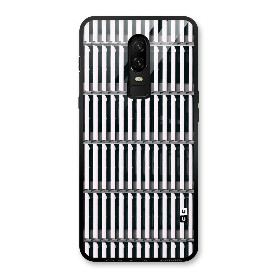 Dark Lines Pattern Glass Back Case for OnePlus 6