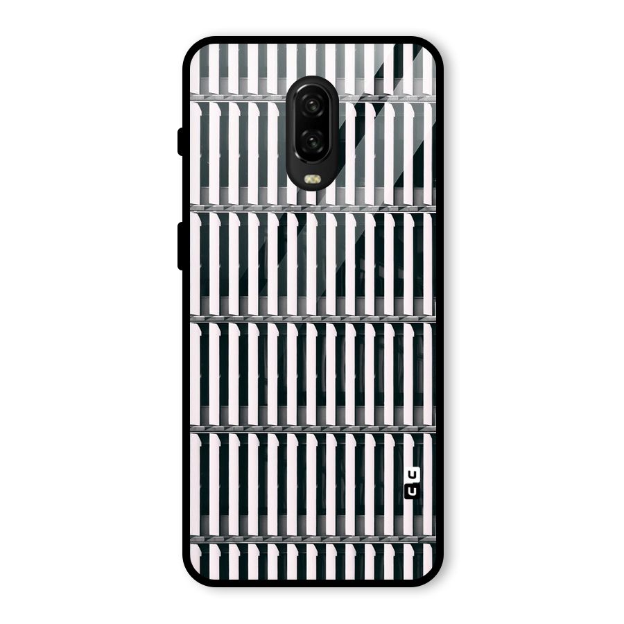 Dark Lines Pattern Glass Back Case for OnePlus 6T