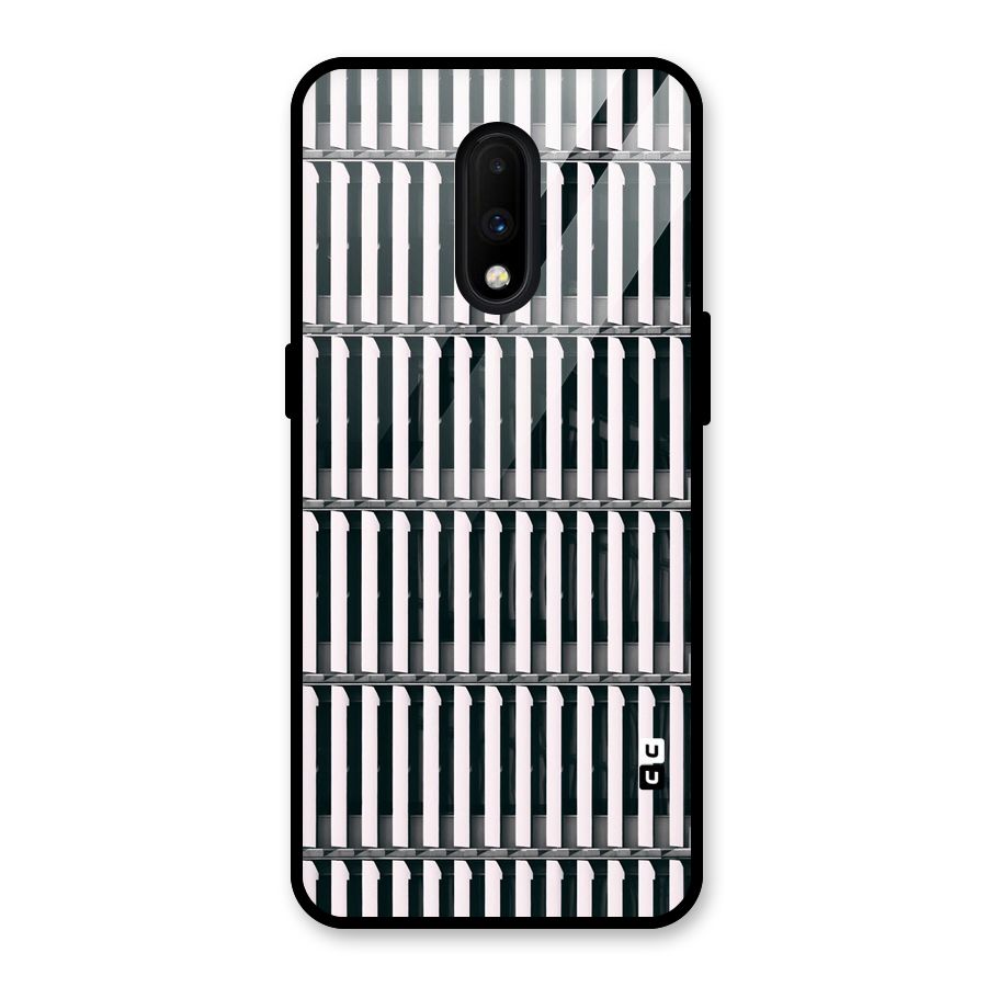 Dark Lines Pattern Glass Back Case for OnePlus 7
