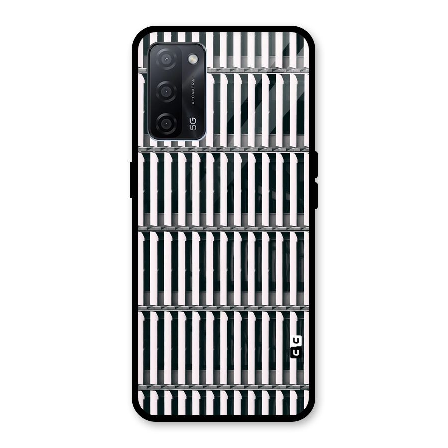 Dark Lines Pattern Glass Back Case for Oppo A53s 5G