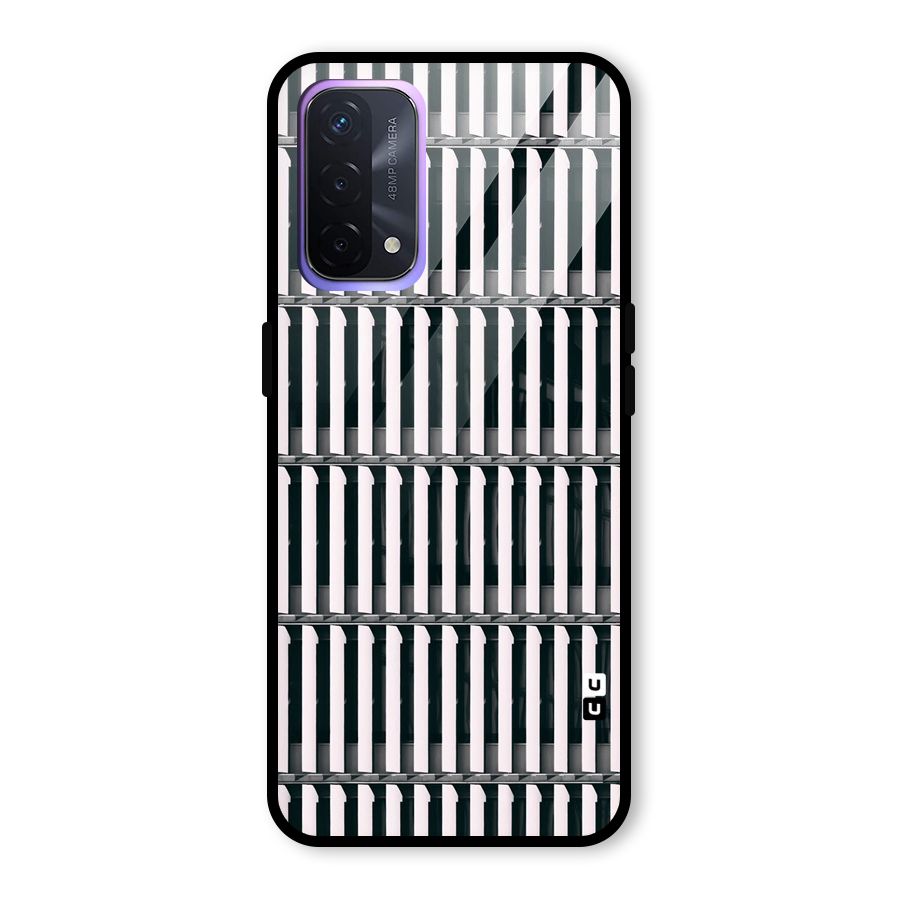 Dark Lines Pattern Glass Back Case for Oppo A74 5G