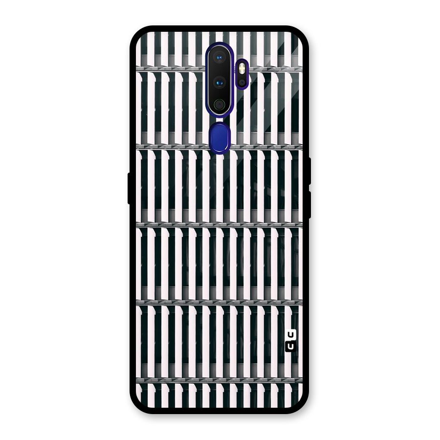Dark Lines Pattern Glass Back Case for Oppo A9 (2020)
