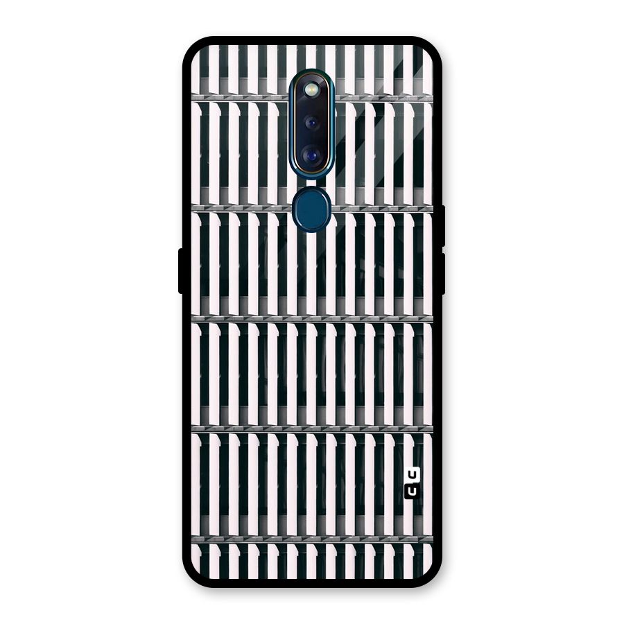 Dark Lines Pattern Glass Back Case for Oppo F11 Pro