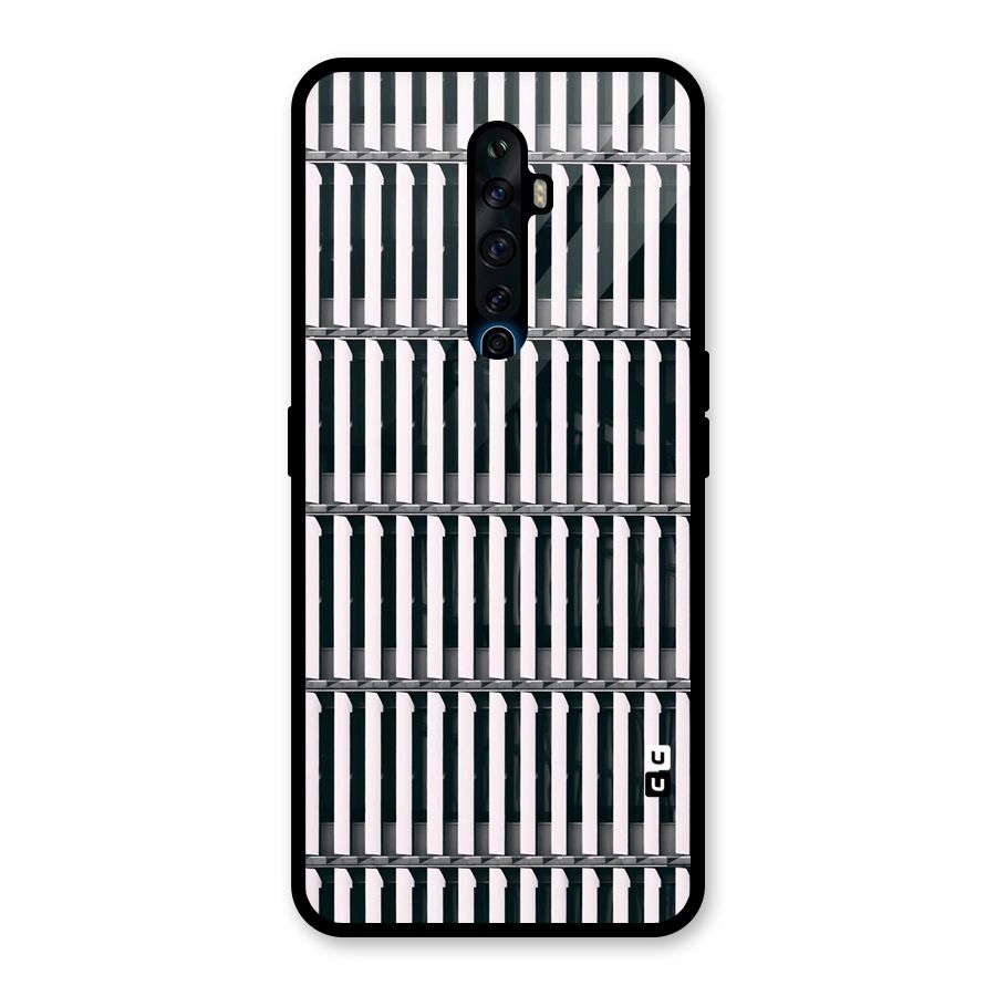 Dark Lines Pattern Glass Back Case for Oppo Reno2 Z