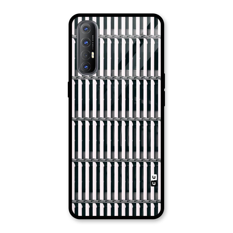 Dark Lines Pattern Glass Back Case for Oppo Reno3 Pro