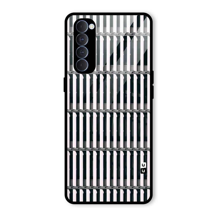 Dark Lines Pattern Glass Back Case for Oppo Reno4 Pro