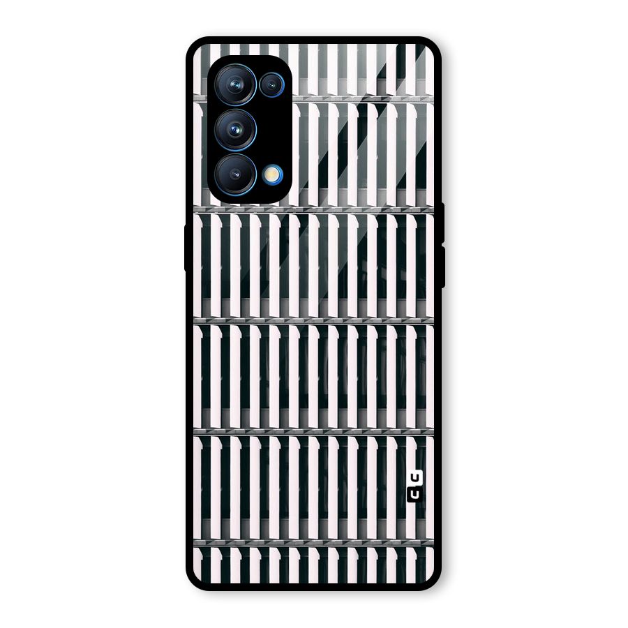 Dark Lines Pattern Glass Back Case for Oppo Reno5 Pro 5G