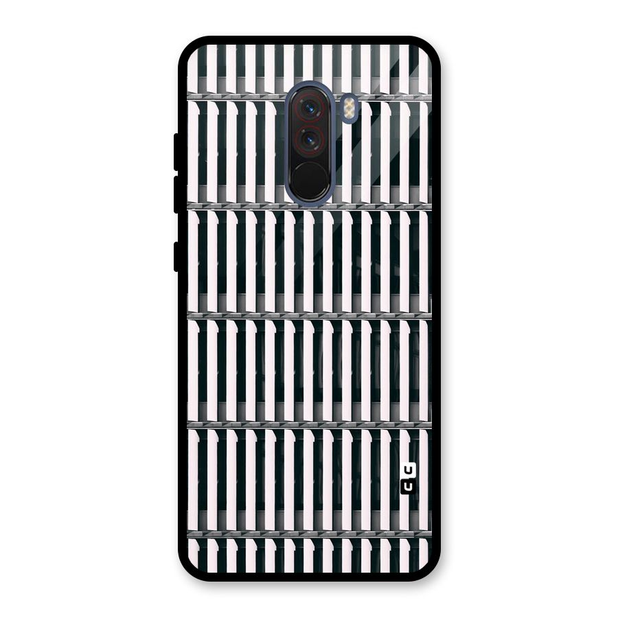 Dark Lines Pattern Glass Back Case for Poco F1