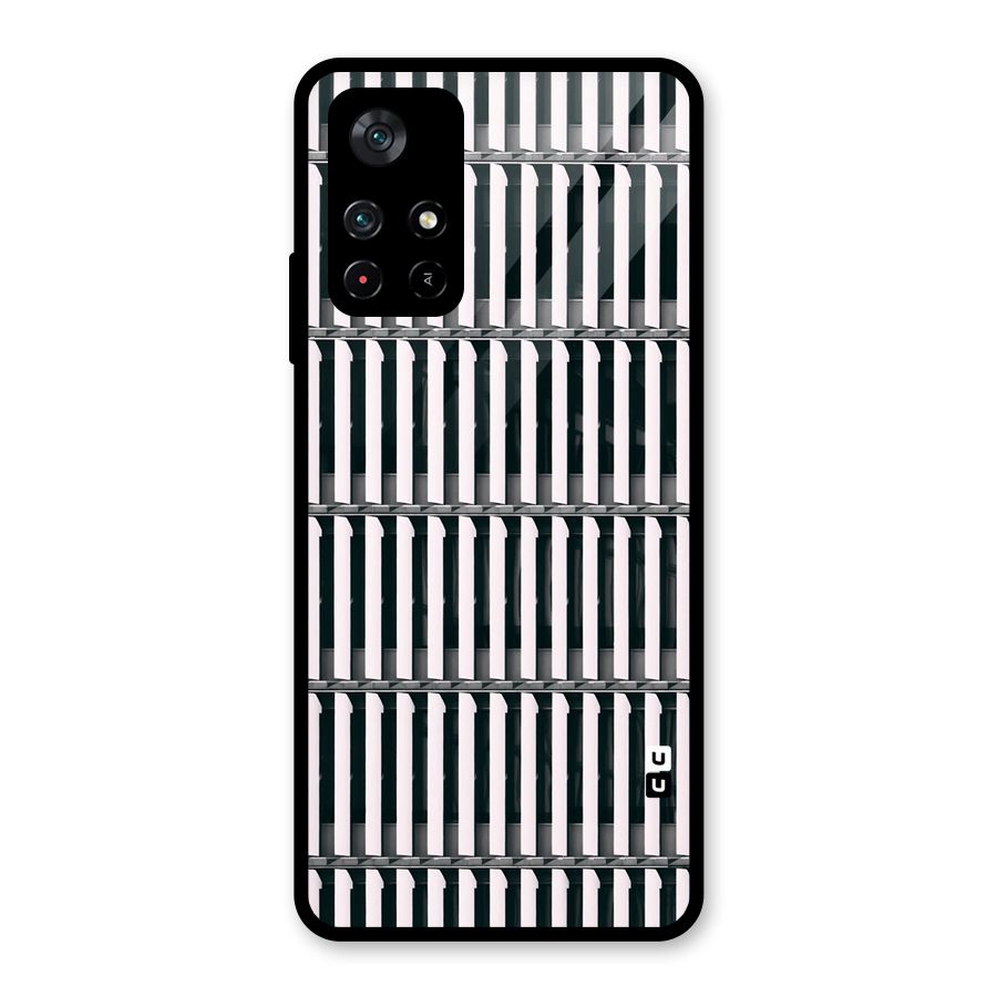 Dark Lines Pattern Glass Back Case for Poco M4 Pro 5G
