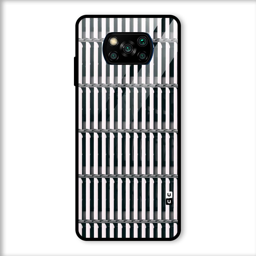 Dark Lines Pattern Glass Back Case for Poco X3