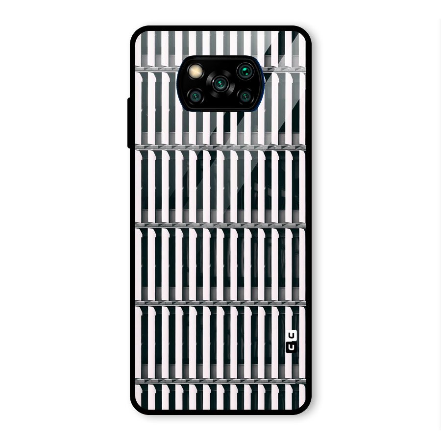 Dark Lines Pattern Glass Back Case for Poco X3 Pro