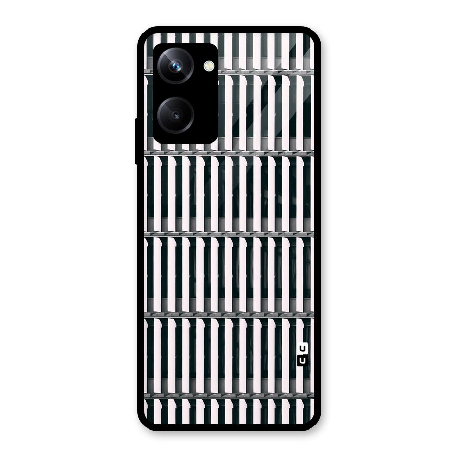 Dark Lines Pattern Glass Back Case for Realme 10 Pro