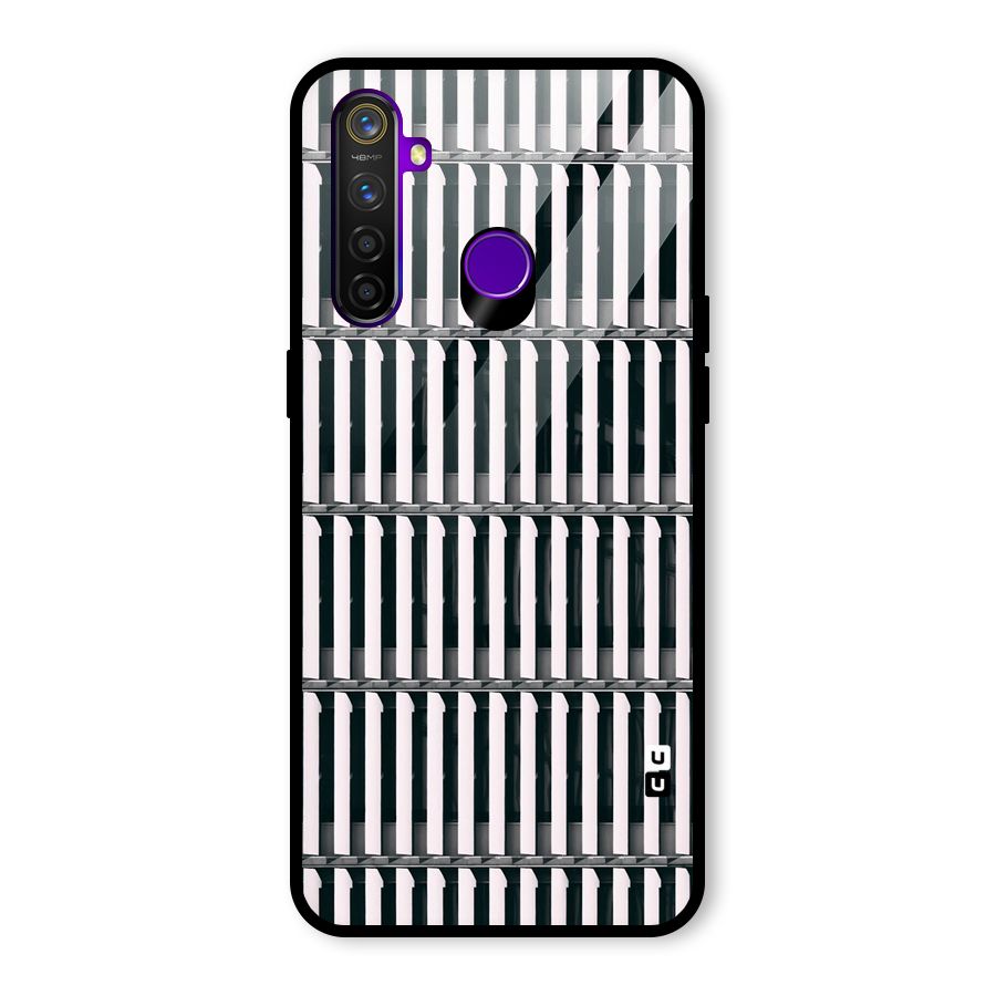 Dark Lines Pattern Glass Back Case for Realme 5 Pro