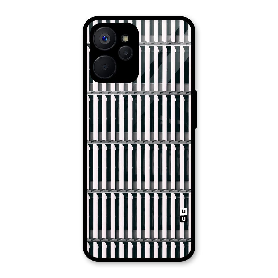 Dark Lines Pattern Glass Back Case for Realme 9i 5G