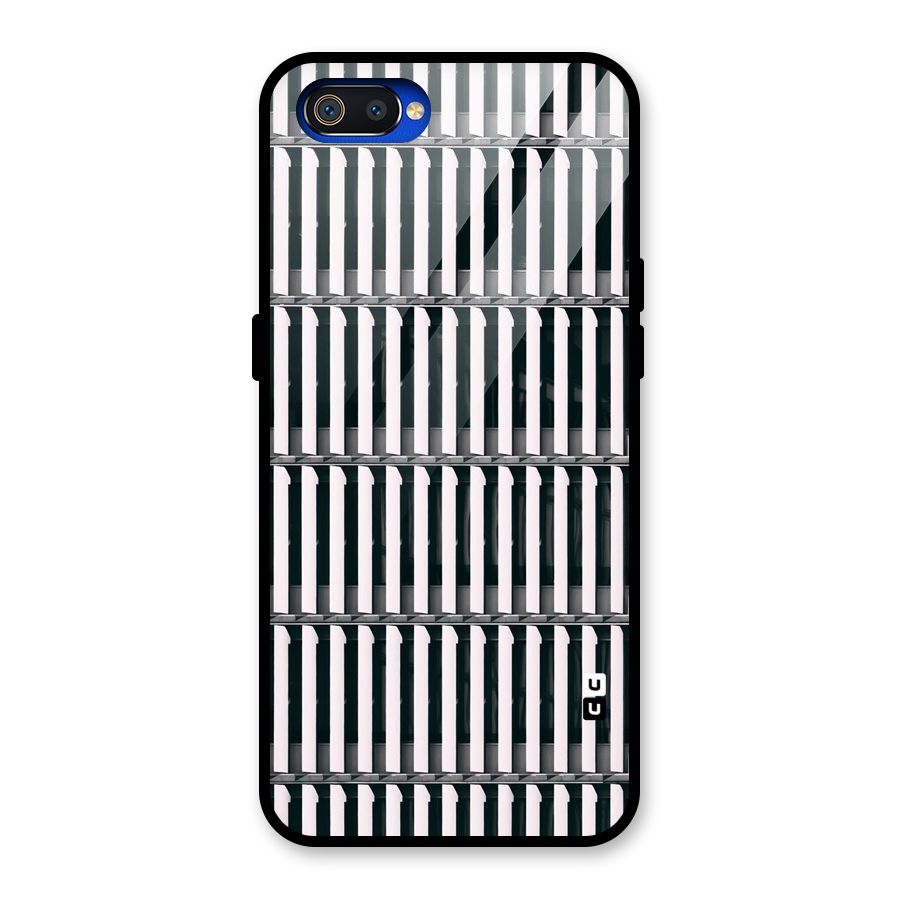 Dark Lines Pattern Glass Back Case for Realme C2