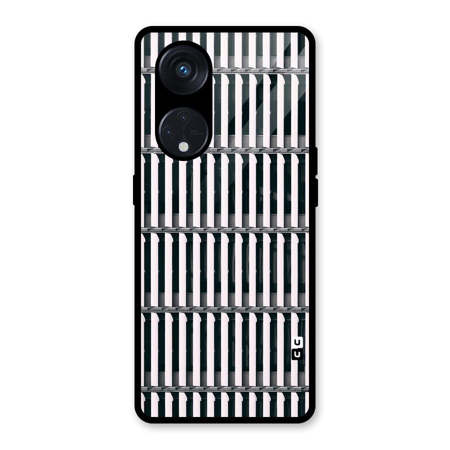 Dark Lines Pattern Glass Back Case for Reno8 T 5G