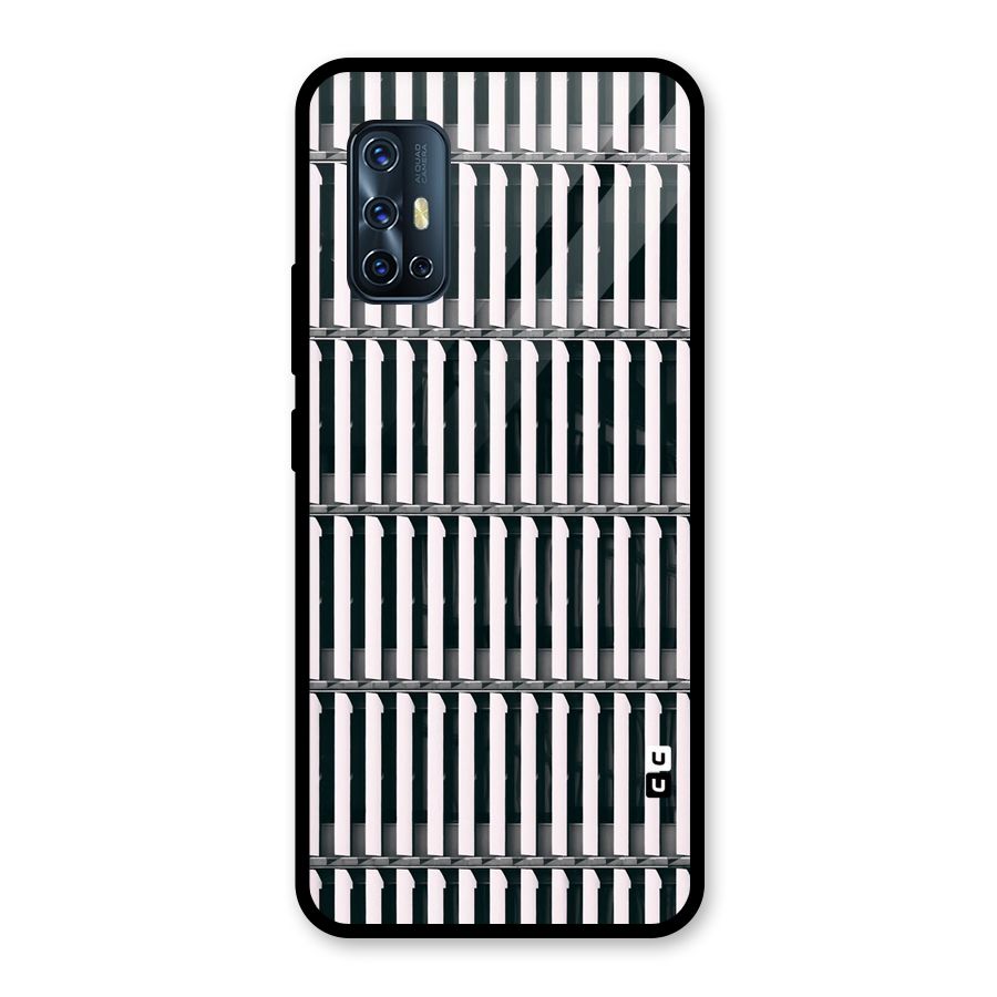 Dark Lines Pattern Glass Back Case for Vivo V17