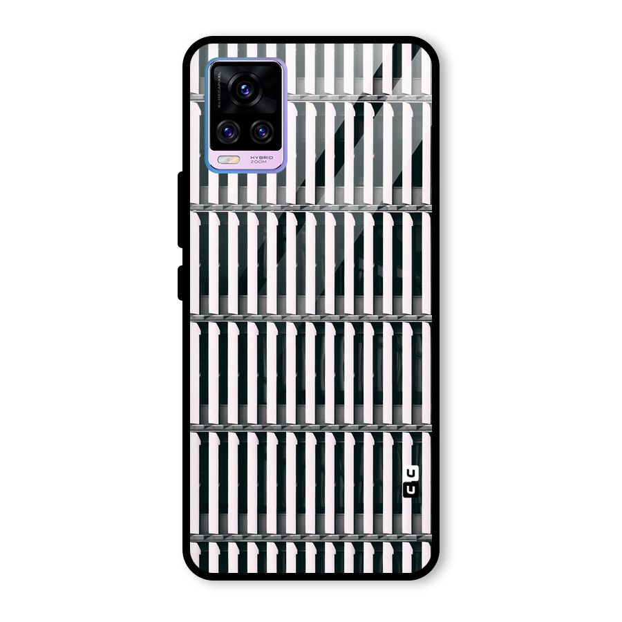 Dark Lines Pattern Glass Back Case for Vivo V20 Pro
