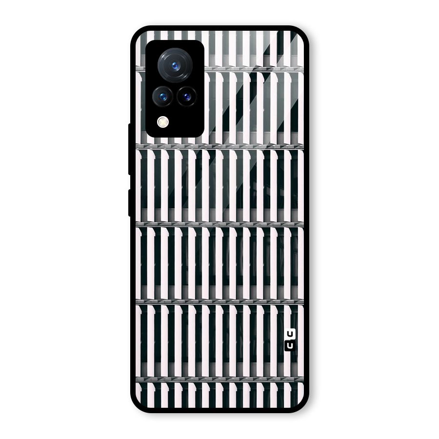 Dark Lines Pattern Glass Back Case for Vivo V21 5G
